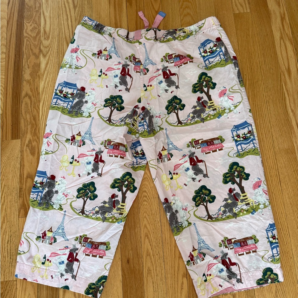 Nick & Nora Paris Themed Pajama Pants Size L - Picture 2 of 4